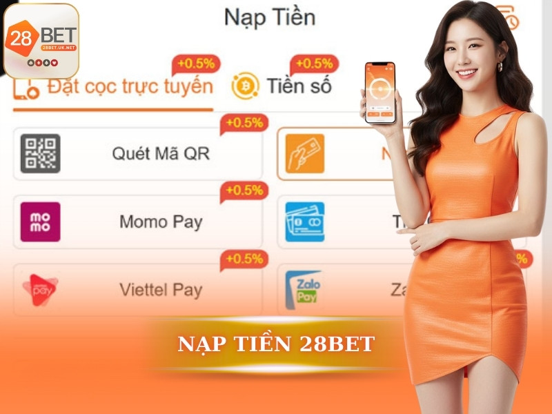 Các phương thức nạp tiền được hỗ trợ tại 28BET